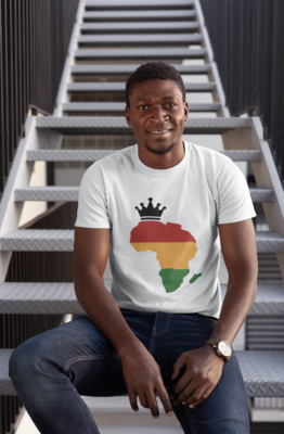 Africa Map with Crown T-Shirt – African Heritage Tee – Pan-African Pride Apparel