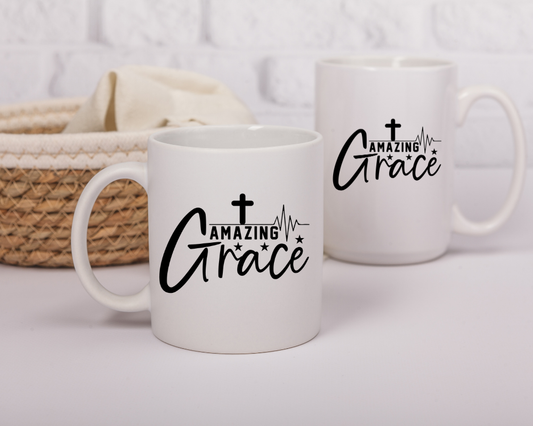 Amazing Grace Mug – Inspirational Christian Gift – Faith & Worship Mug