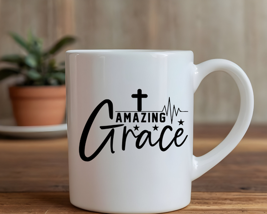 Amazing Grace Mug – Inspirational Christian Gift – Faith & Worship Mug