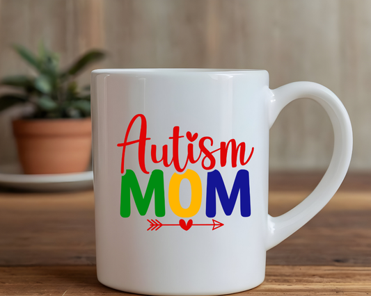 Autism Mom Mug – Bright Bold Letters – Support & Awareness Gift for Moms