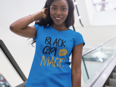 Black Girl Magic Shirt with Lips – Bold Afrocentric Graphic Tee for Women | Empowerment T-Shirt