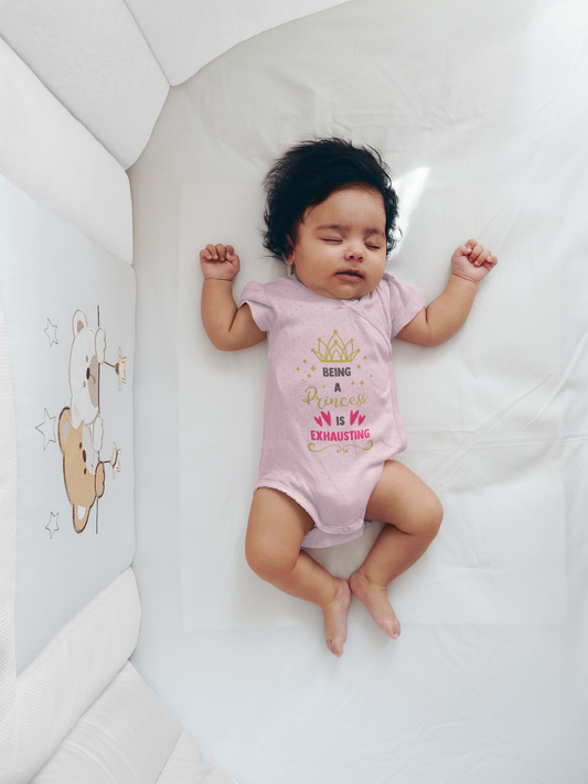Being a Princess Is Exhausting Onesie – Cute Baby Girl Bodysuit – Funny Infant Gift