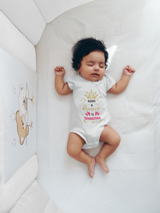 Being a Princess Is Exhausting Onesie – Cute Baby Girl Bodysuit – Funny Infant Gift