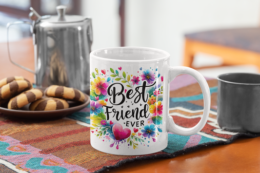 Best Friend Ever Mug – Watercolor Splash Friendship Gift