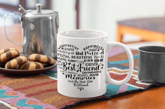 Best Friend Word Art Heart – Friendship Quote Design Gift