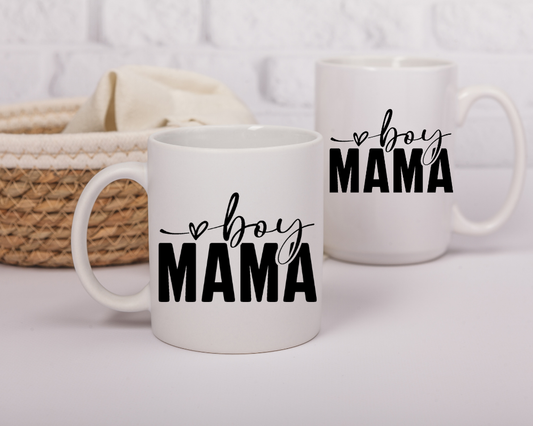Boy Mama Mug – Personalized Sublimated Ceramic Mug – Mom Life Gift – 11 oz & 15 oz
