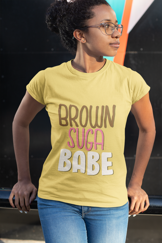 Brown Suga Babe Shirt – Sweet & Sassy Melanin Tee for Women | 90s Vibes Afrocentric Graphic T-Shirt