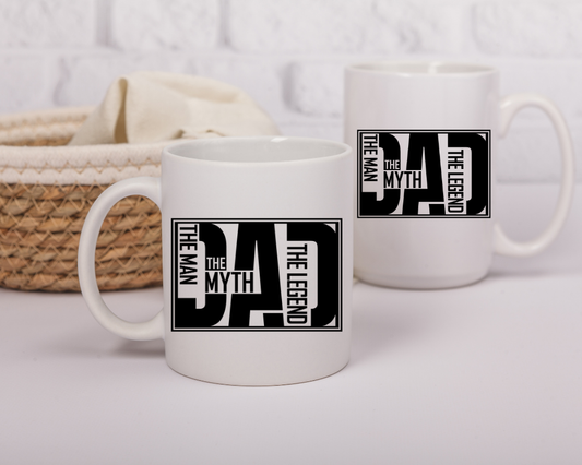 Dad: The Man. The Myth. The Legend. Mug – Personalized Gift for Dad – 11 oz & 15 oz