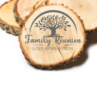 Rustic Engraved Wood Slice Coasters – Custom Name or Logo