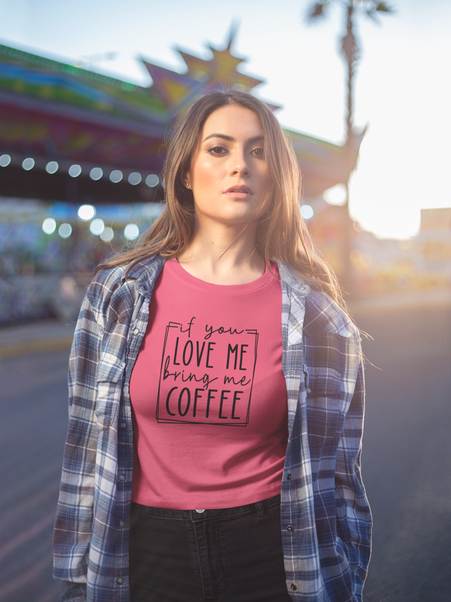 If You Love Me Bring Me Coffee Shirt – Funny Coffee Lover Tee for Women | Caffeine Quote T-Shirt