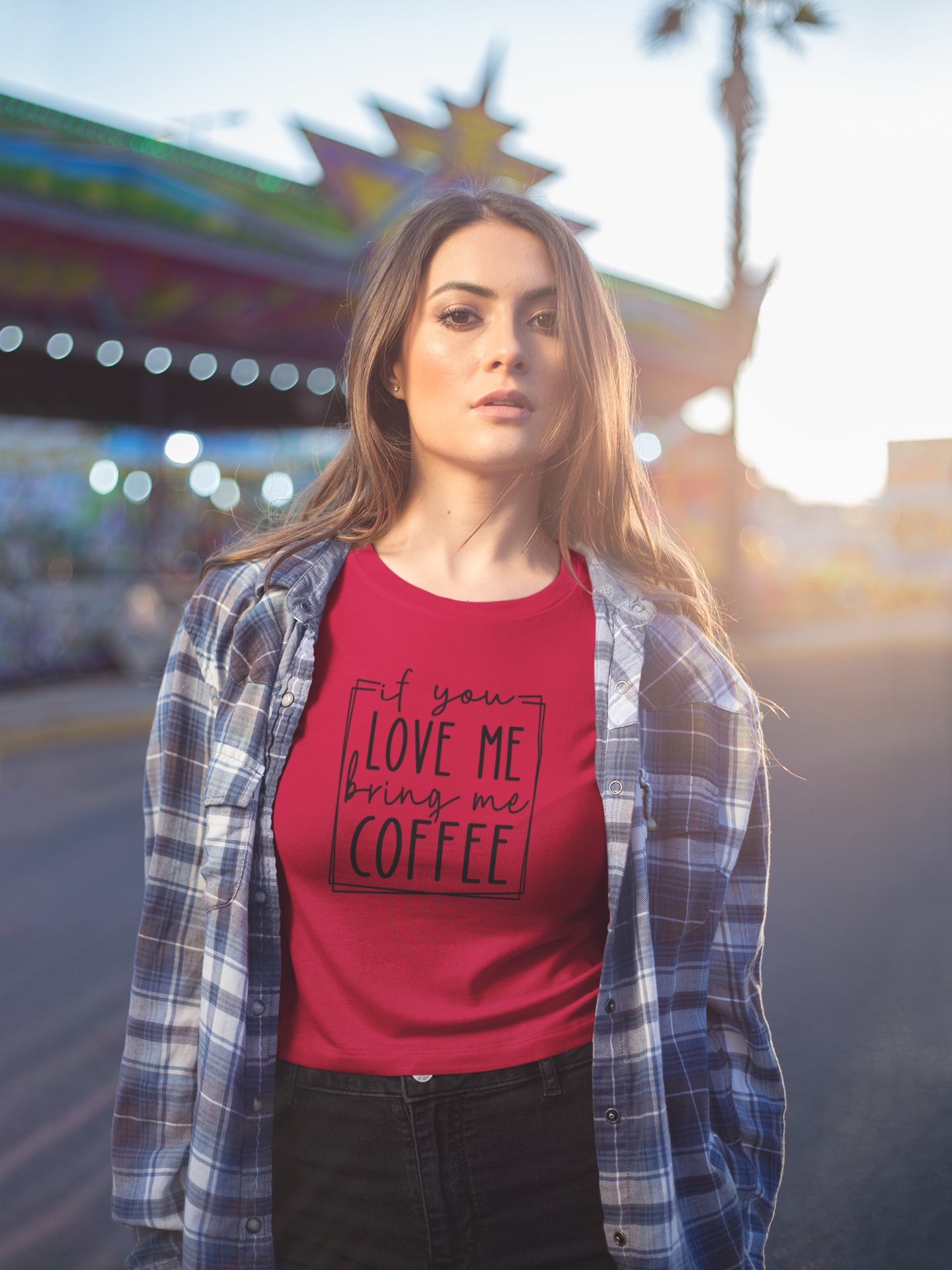 If You Love Me Bring Me Coffee Shirt – Funny Coffee Lover Tee for Women | Caffeine Quote T-Shirt