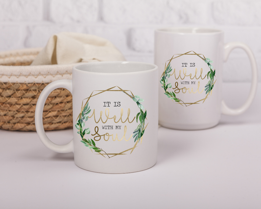 It Is Well with My Soul Mug – Inspirational Hymn Mug – Christian Faith Gift