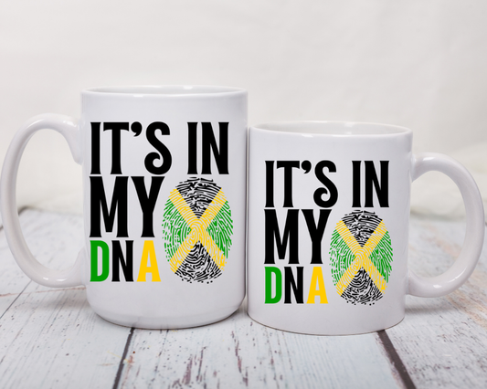 “It’s in My DNA” Country Pride Mug – Fingerprint International Flag Design – Cultural Heritage Coffee Cup