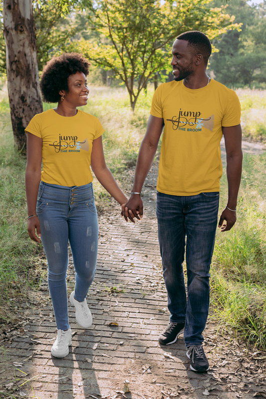 Jump the Broom Matching T-Shirts – Cultural Wedding Tradition Tee Set