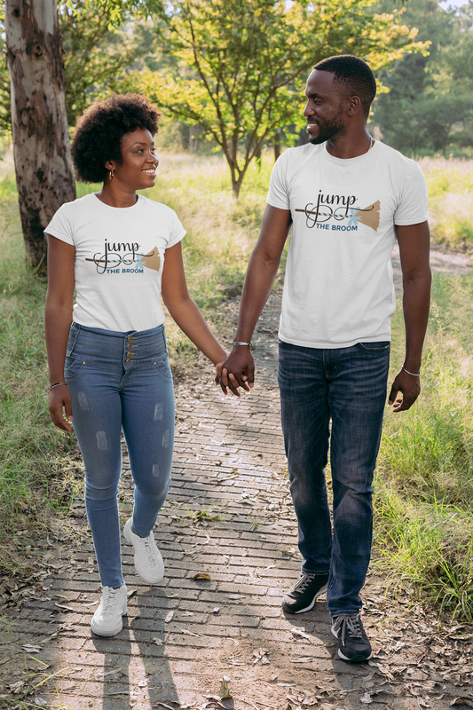 Jump the Broom Matching T-Shirts – Cultural Wedding Tradition Tee Set