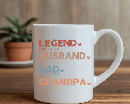 Legend Husband Dad Grandpa Mug – Father's Day Gift for Him | Custom Coffee Cup for Dad or Papa