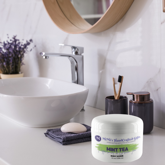 Mint Tea Body Scrub – Invigorating Herbal Exfoliating Scrub with Peppermint & Green Tea | Energizing Skin Treatment