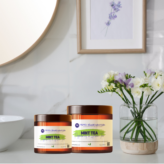 Mint Tea Bath Salts – Invigorating Herbal Soak with Peppermint & Green Tea | Refreshing Wellness Bath Blend