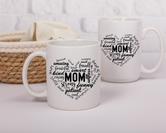 Mom Word Cloud Mug – Meaningful Gift for Mom – 11 oz & 15 oz