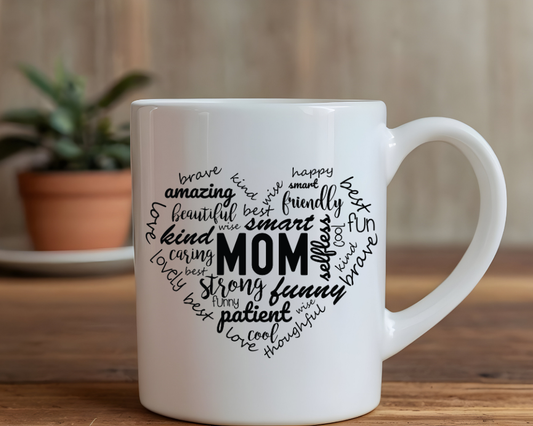 Mom Word Cloud Mug – Meaningful Gift for Mom – 11 oz & 15 oz