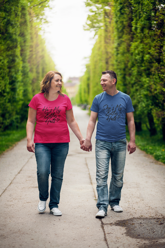 Better Half Couples Shirts – He’s My / She’s My – Cute Matching Tees for Lovebirds
