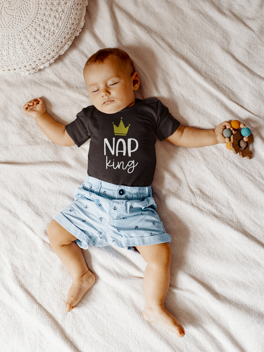 Nap King Baby Onesie – Funny Baby Boy Bodysuit – Infant Sleepwear Gift