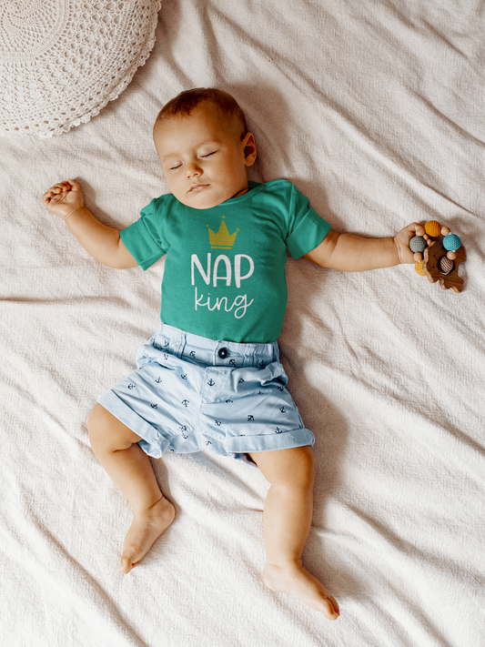 Nap King Baby Onesie – Funny Baby Boy Bodysuit – Infant Sleepwear Gift
