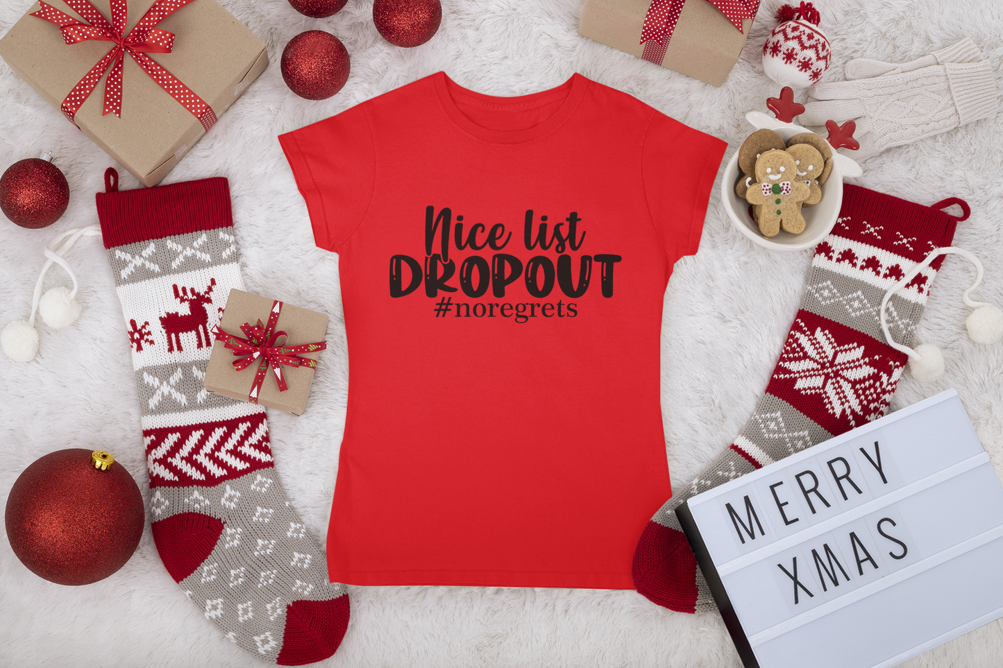 Nice List Dropout Shirt | Funny Christmas Tee | Naughty List Holiday Humor T-Shirt