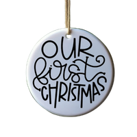 Personalized Our First Christmas Ornament – Custom Couple Keepsake Ornament with Optional Year
