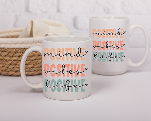 Positive Mind Mug – Uplifting Affirmation Gift – Motivational Coffee Cup