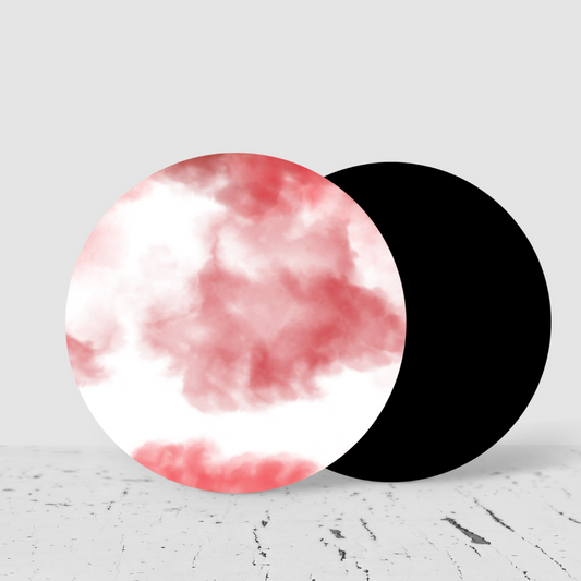 Red Marble Coaster – Abstract Marble Pattern Drink Coaster | Modern Artistic Home Decor