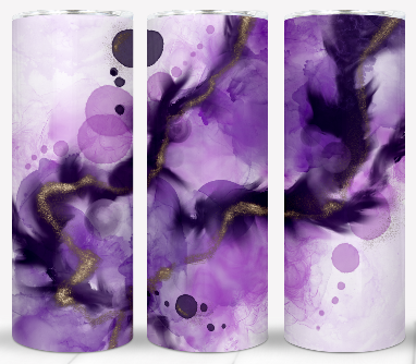 Alcohol Ink Tumbler – Royal Purple Swirl