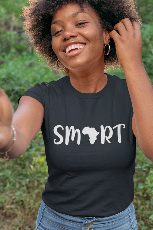 Smart Shirt with Africa Shape – Intelligence & Pride Afrocentric Tee | Unisex Cultural Graphic T-Shirt