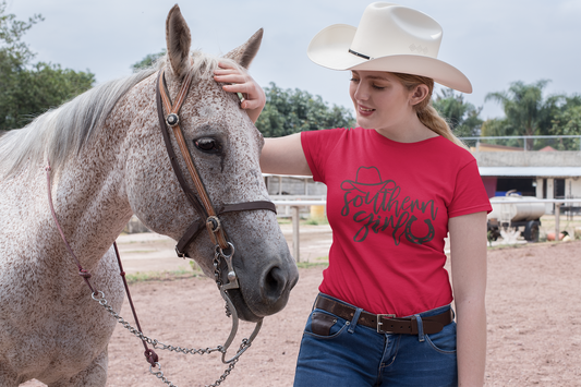 Southern Girl Shirt with Cowboy Hat – Country Style Graphic Tee for Women | Western Cowgirl T-Shirt
