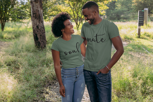 Soul Mate Couples Shirts – Minimalist Matching Tees – Soul Connection Gift Idea