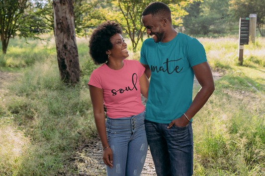 Soul Mate Couples Shirts – Minimalist Matching Tees – Soul Connection Gift Idea