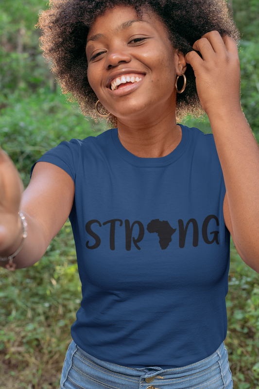 Strong Shirt with Africa Shape – Resilience & Melanin Power Tee | Unisex African Pride T-Shirt