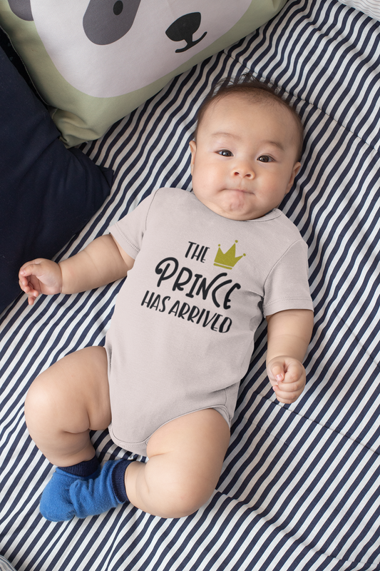 The Prince Has Arrived Onesie – Royal Baby Bodysuit – Newborn Announcement Outfit