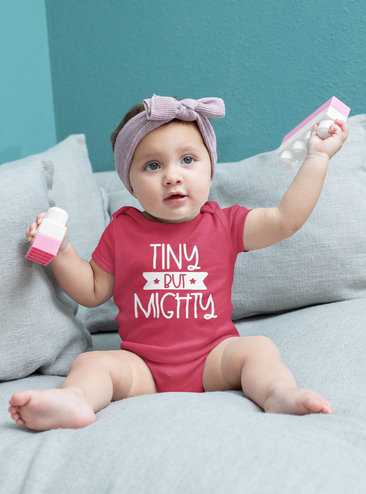 Tiny but Mighty Baby Onesie – Preemie/Newborn Bodysuit – Strong Little One Gift