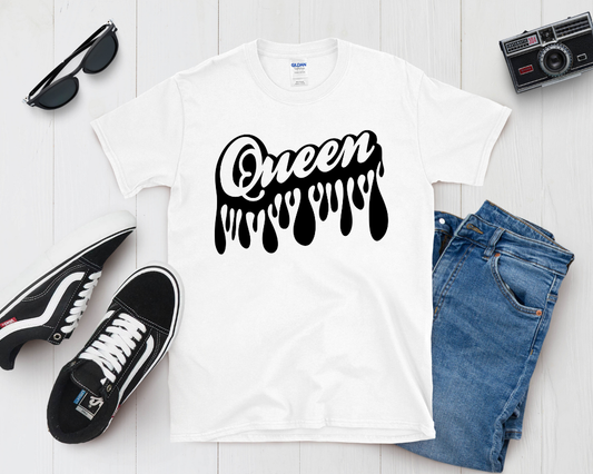 Dripping Queen Shirt – Melanin Drip Graphic Tee for Women | Black Girl Magic Crown T-Shirt