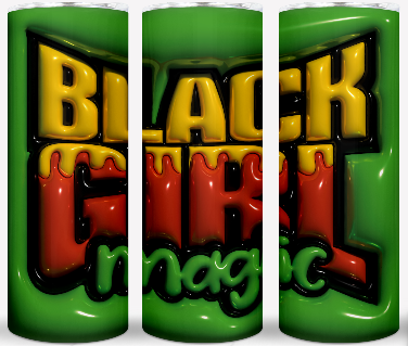 Black Girl Magic Tumbler – Bubble Print Edition with Radiant Vibes