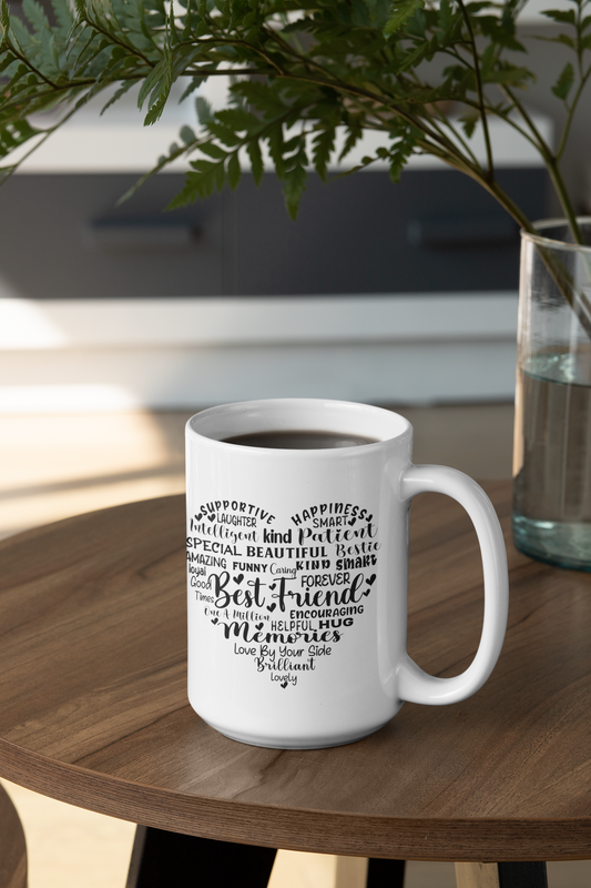 Best Friend Word Art Heart – Friendship Quote Design Gift