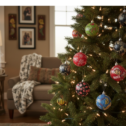 Handmade Fabric Christmas Ornament | Personalized Holiday Keepsake | Custom Gift Décor | Set of 6