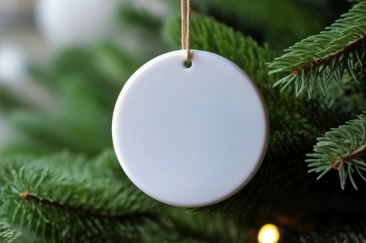 Custom Christmas Ornament – Personalized Ceramic, Wood or Acrylic | Family Name, Photo, Baby’s First Christmas, Pet, Wedding Keepsake