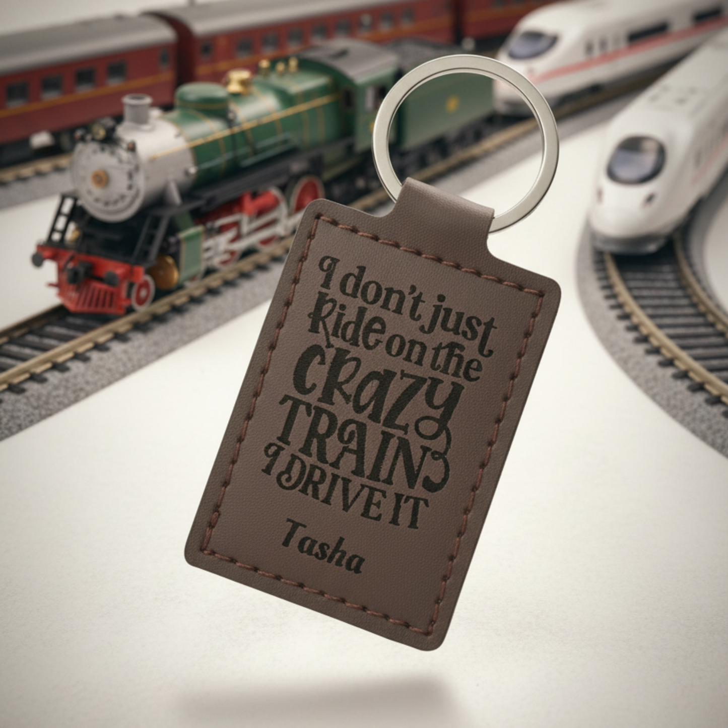 Engraved Leather Keychains