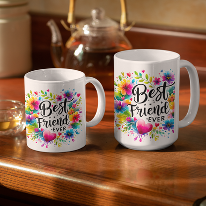 Best Friend Ever Mug – Watercolor Splash Friendship Gift