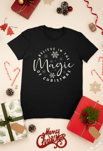 Believe in the Magic of Christmas Shirt | Festive Holiday Graphic Tee | Winter Snowflake Christmas Shirt