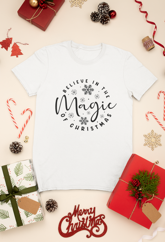 Believe in the Magic of Christmas Shirt | Festive Holiday Graphic Tee | Winter Snowflake Christmas Shirt