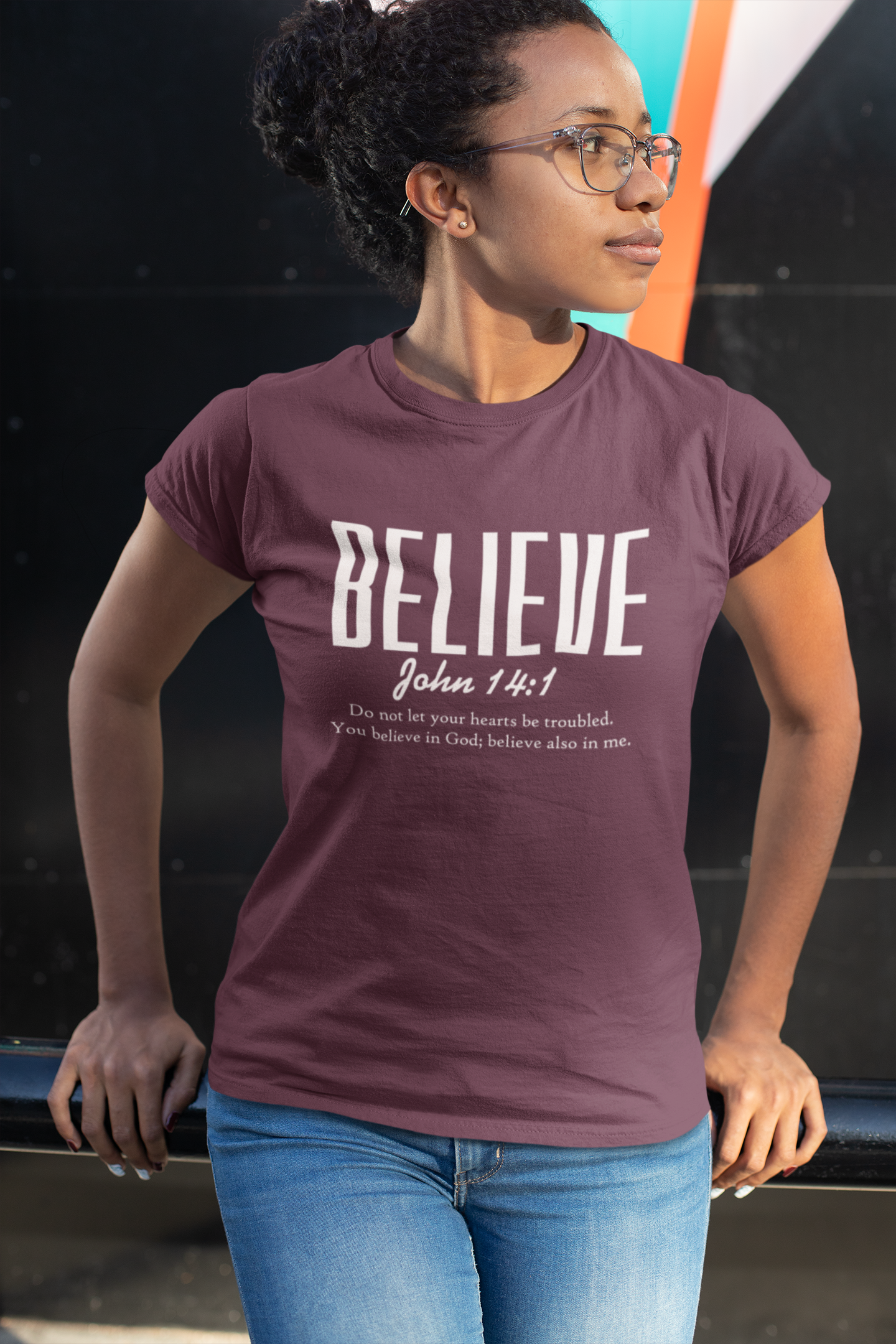 Believe John 14:1 Inspirational Christian T-Shirt