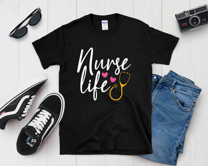 Nurse Life Shirt | Cute Medical Professional Tee | Stethoscope & Heart Nursing Gift